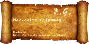 Markovitz Gilgames névjegykártya